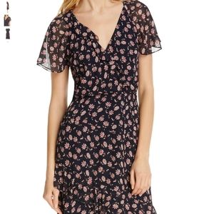 JOIE Orita 100% Silk Blue Floral Midi Dress